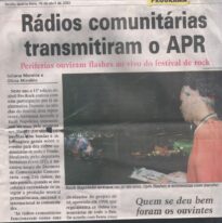Reportagem sobre a cobertura do APR ( Abril Pro Rock 2003 )