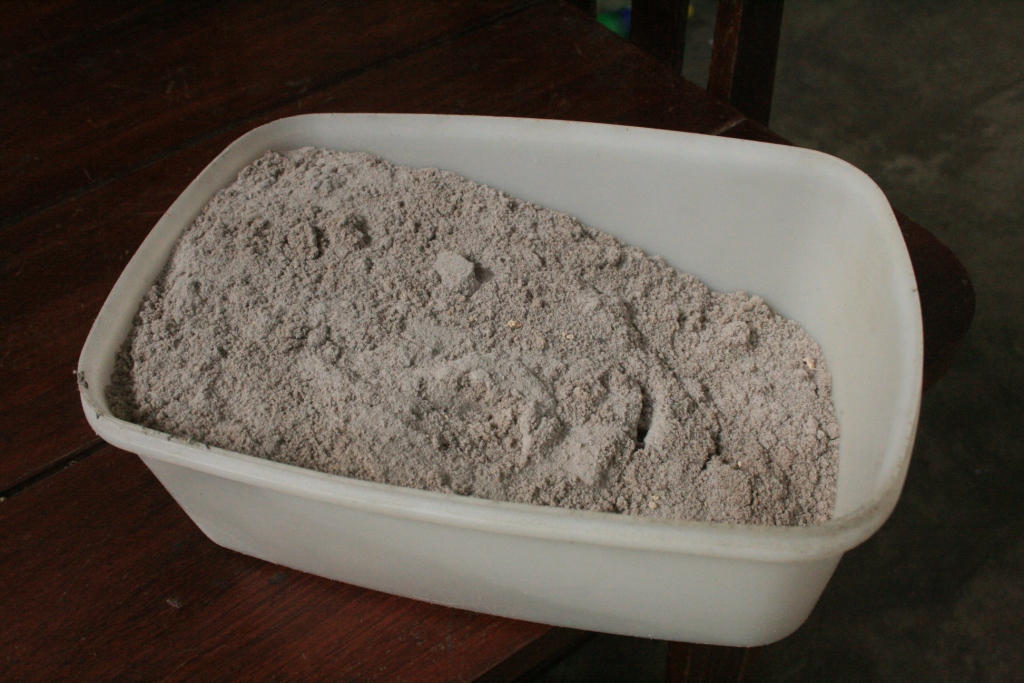 material utilizado - areia