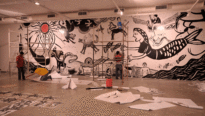 Exposição Narrativas em Madeira e Muro