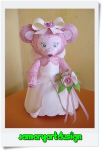 Ursa noiva de papercraft