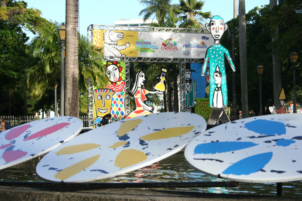Decoração do Carnaval na Praça da República