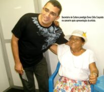 Secretário de Cultura belenita e Célia Coquist