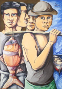 Vendedor de peixe - Óleo sobre tela  50x70cm