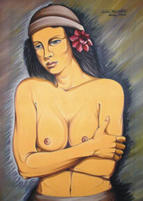 Mulher pensando - Óleo sobre tela  70x50cm (2004)