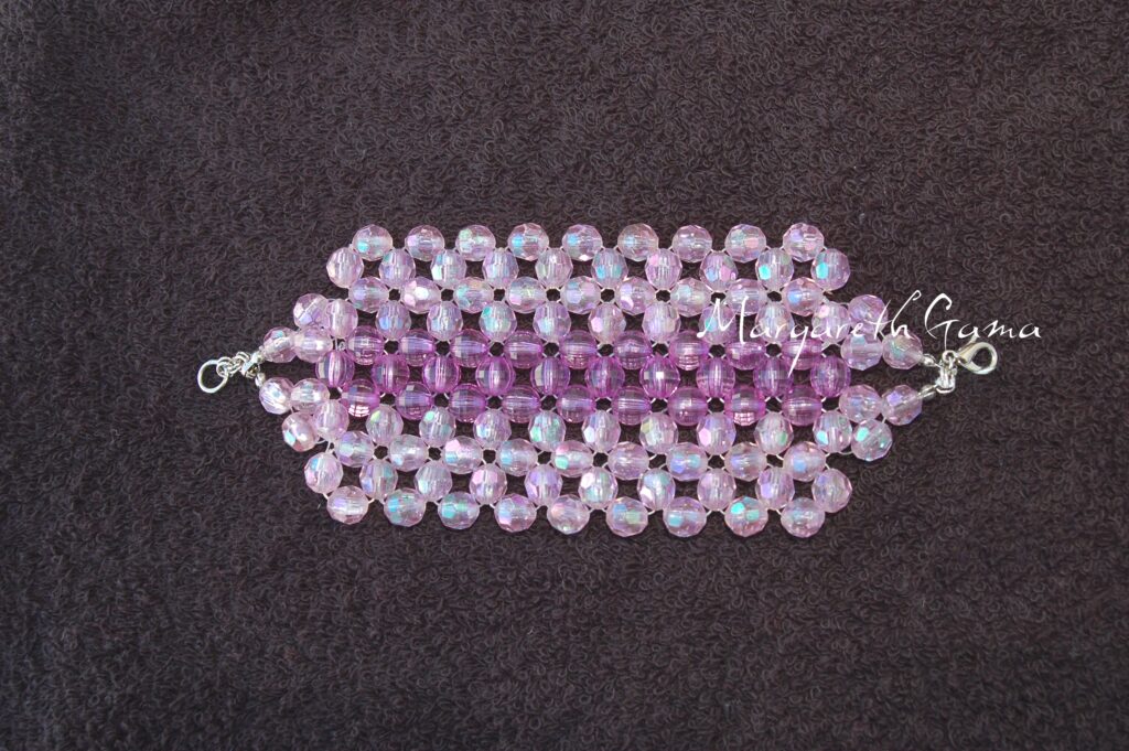 pulseira contas de cristais retorcidas Ref.001