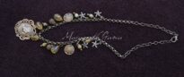 camafeu cobre contas cristal e moedinhas Ref.246