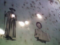 Pintura na parede da fazenda Araripe, Exu, PE.