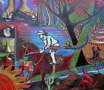 obra da série SERTANIAS - Acrílica sobre MDF - 2006/2007