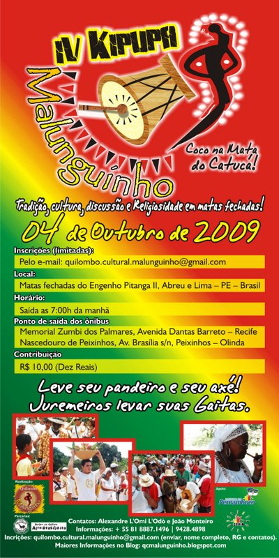 Cartaz do IV Kipupa Malunguinho.
