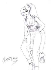 Mai Shiranui, feita a lápis