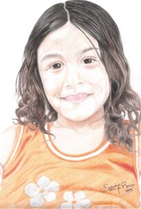 Este é um desenho de uma foto, feito mão e pin