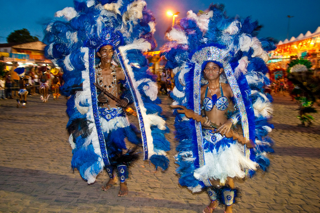 Encontro de Caboclinhos em Goiana, no Carnaval 2010